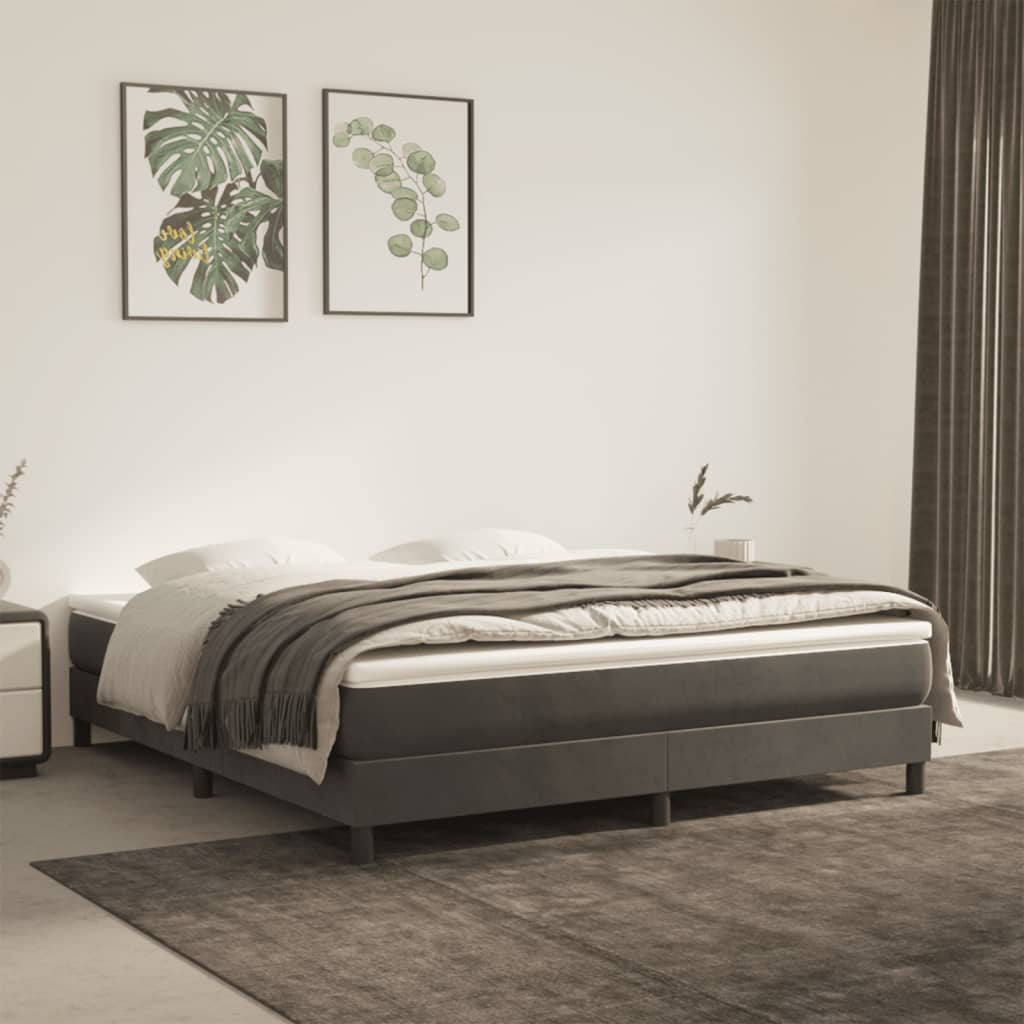 Matelas à ressorts ensachés gris foncé 160x210x20 cm velours