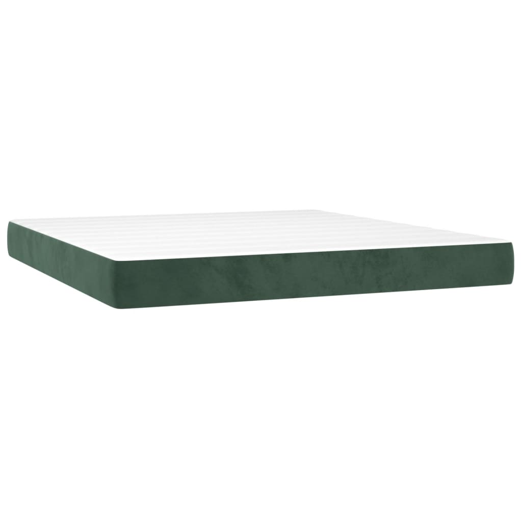 Matelas à ressorts ensachés vert foncé 160x210x20 cm velours