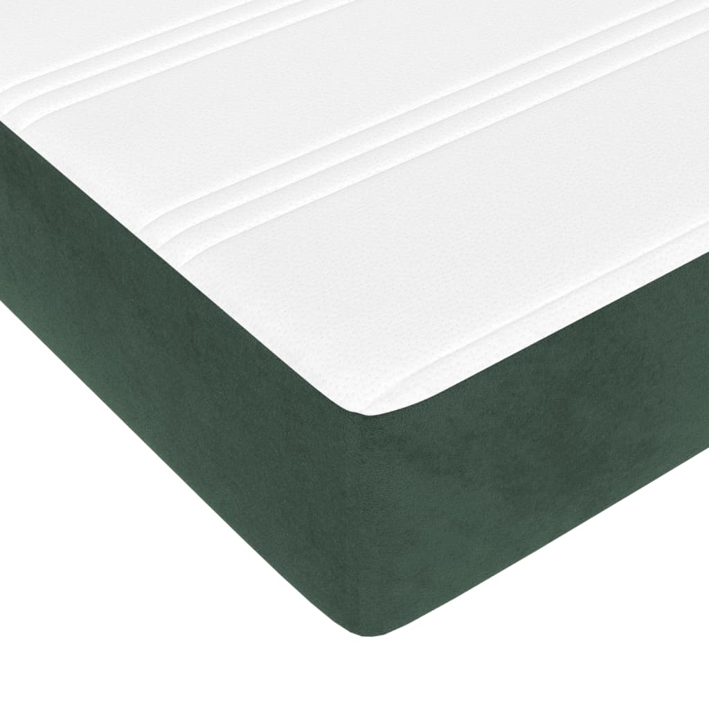 Matelas à ressorts ensachés vert foncé 160x210x20 cm velours