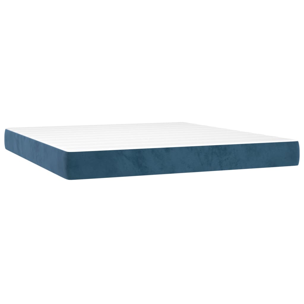 Matelas à ressorts ensachés bleu foncé 160x210x20 cm velours