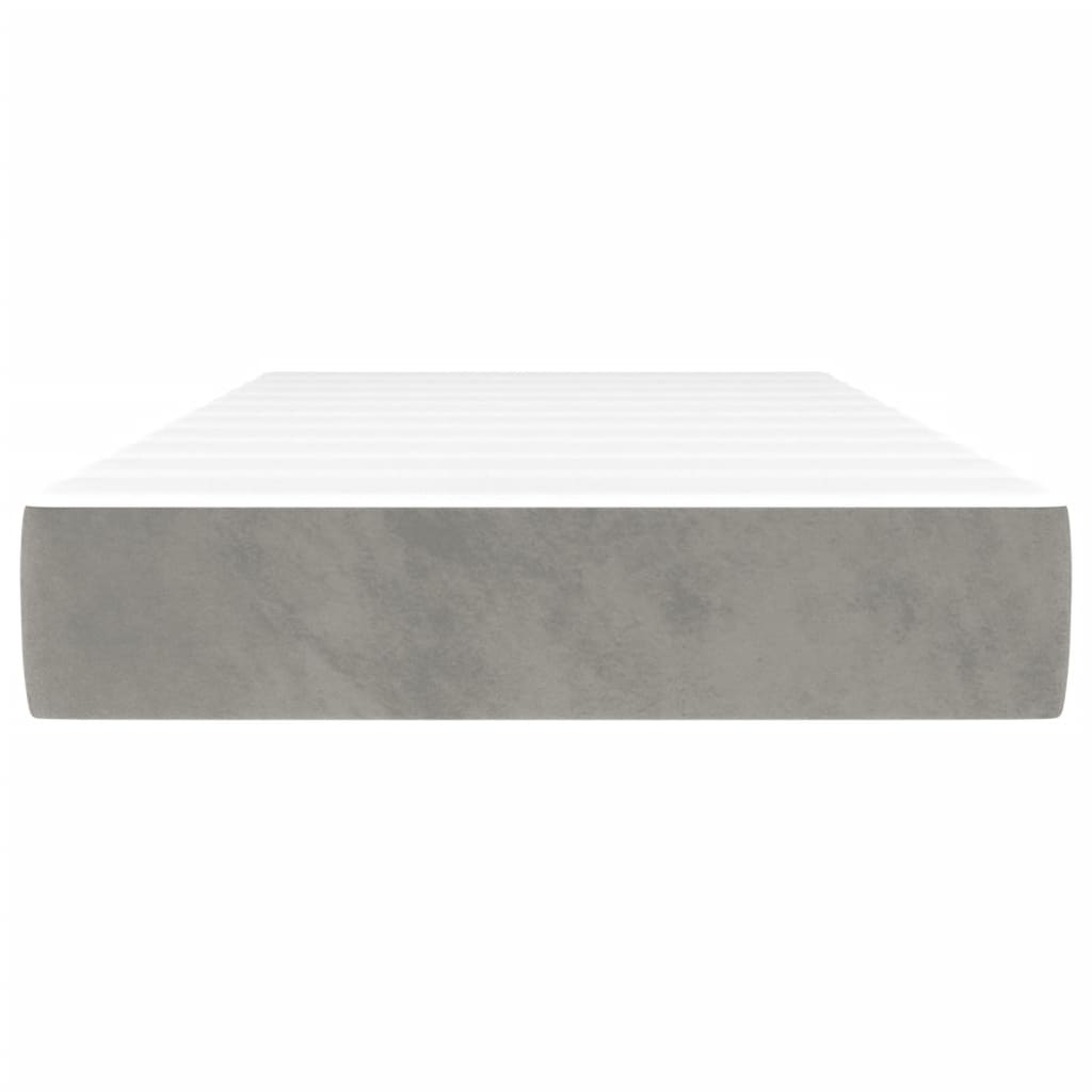 Matelas à ressorts ensachés gris clair 80x220x20 cm velours