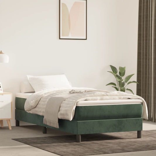 Matelas à ressorts ensachés vert foncé 80x220x20 cm velours