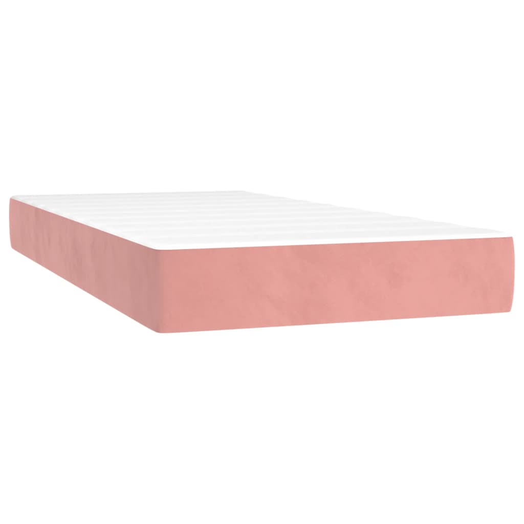 Matelas à ressorts ensachés rose 80x220x20 cm velours