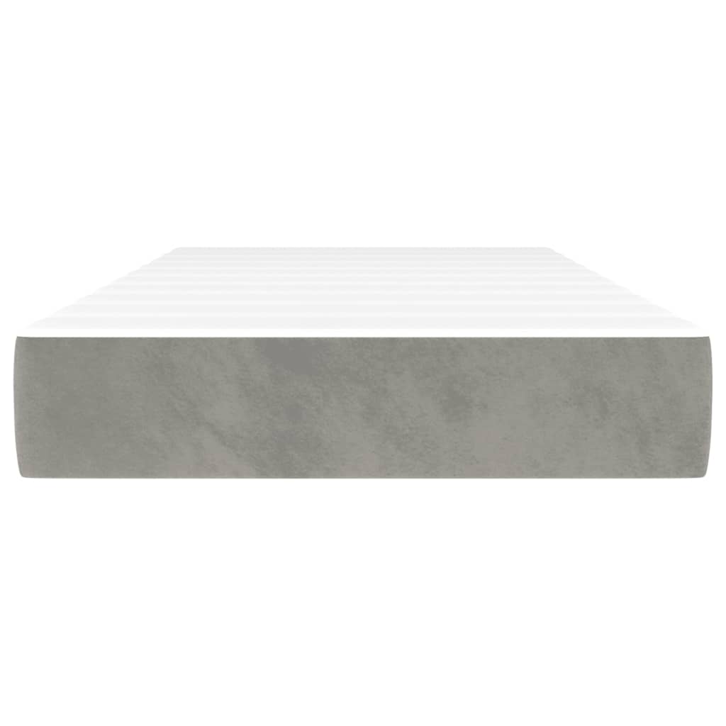 Matelas à ressorts ensachés gris clair 90x220x20 cm velours