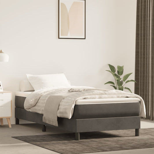 Matelas à ressorts ensachés gris foncé 90x220x20 cm velours