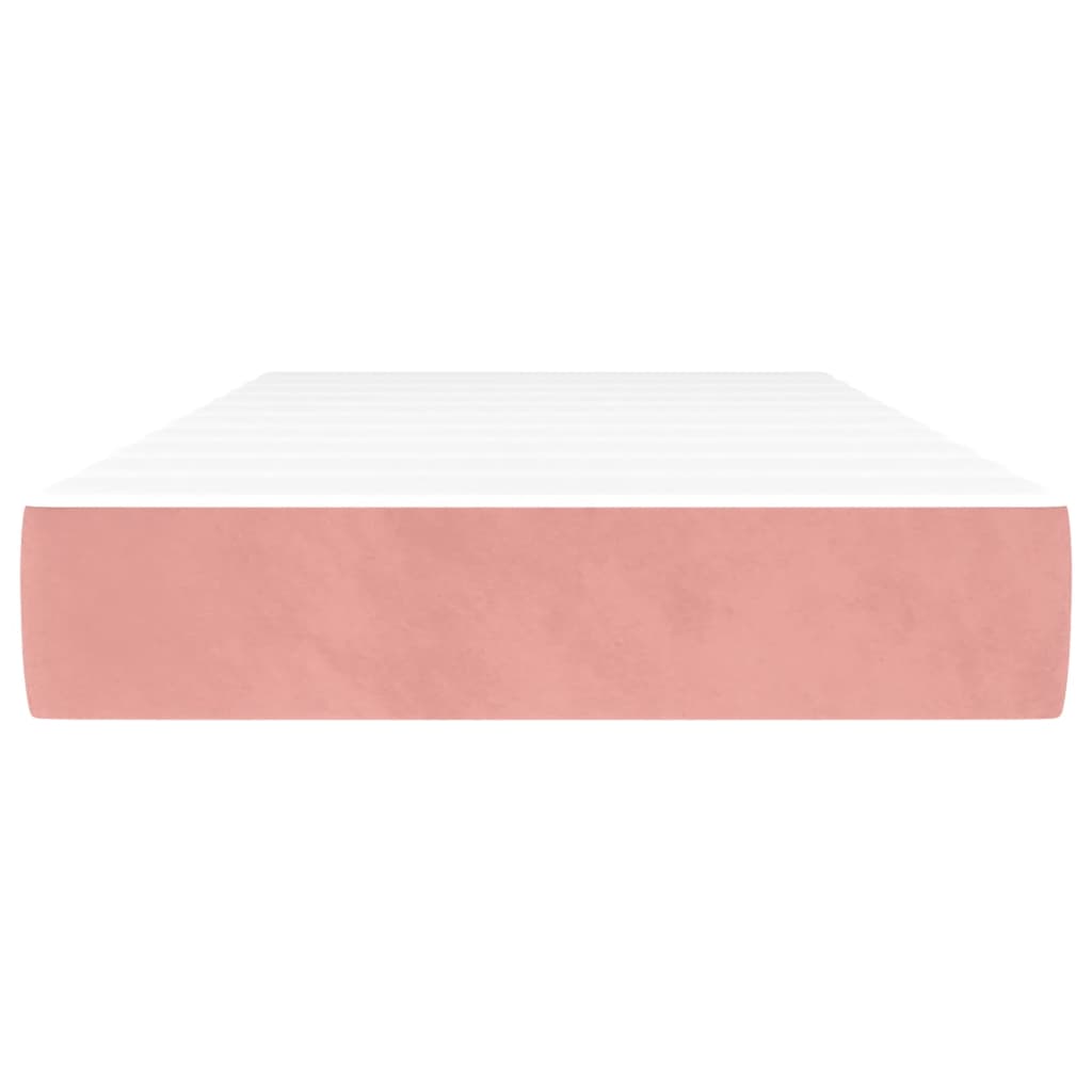 Matelas à ressorts ensachés rose 100x220x20 cm velours