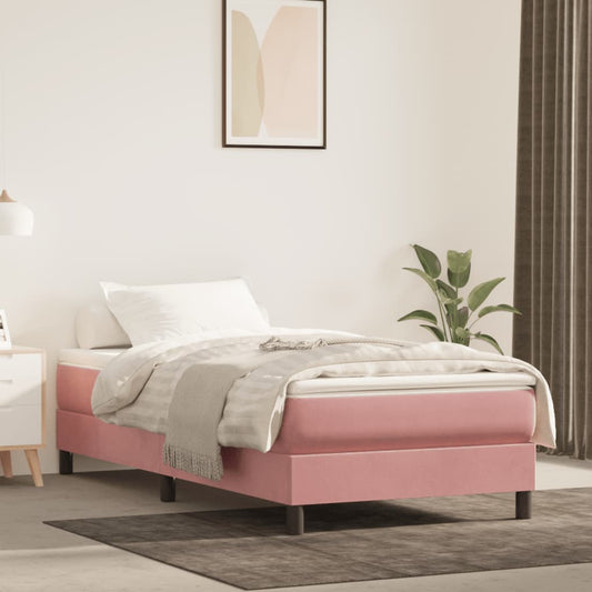 Matelas à ressorts ensachés rose 100x220x20 cm velours