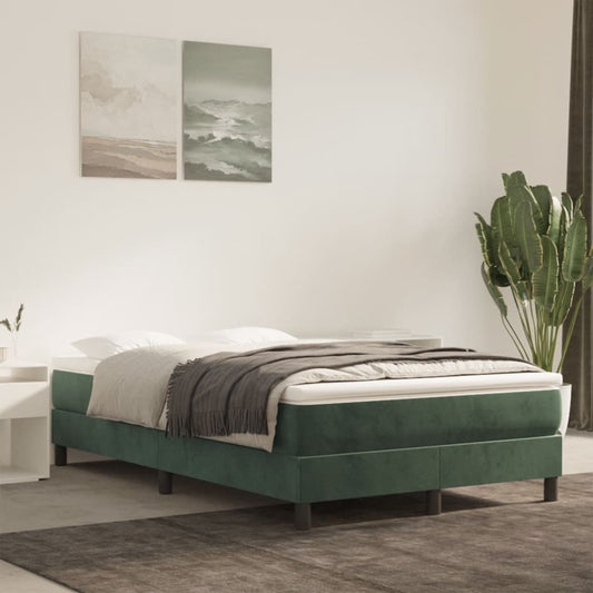 Matelas à ressorts ensachés vert foncé 120x220x20 cm velours