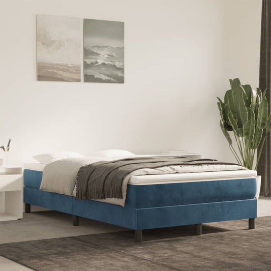 Matelas à ressorts ensachés bleu foncé 120x220x20 cm velours