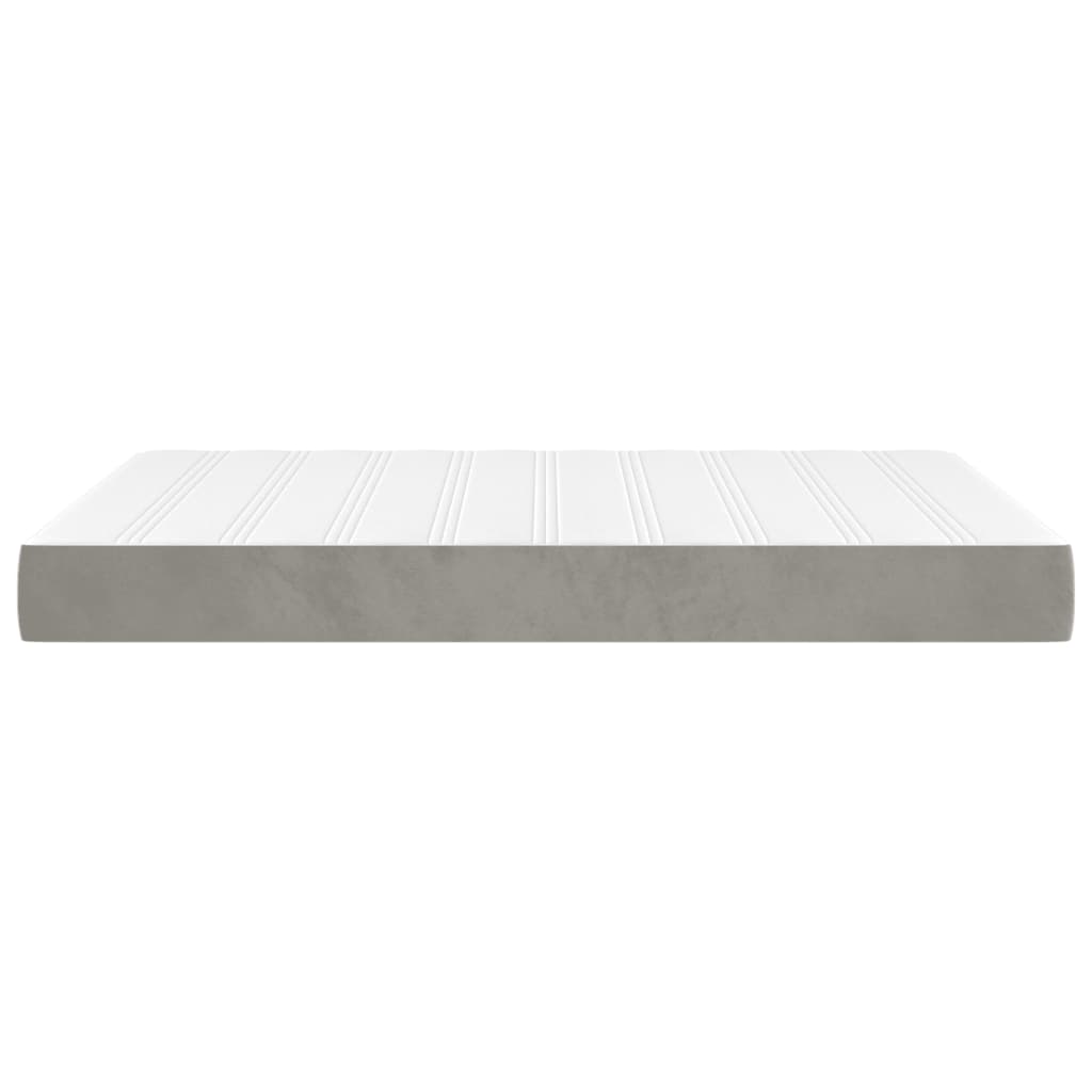 Matelas à ressorts ensachés gris clair 140x220x20 cm velours