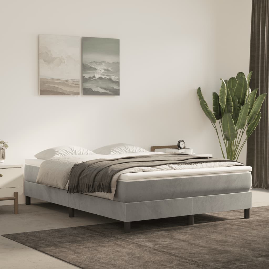 Matelas à ressorts ensachés gris clair 140x220x20 cm velours