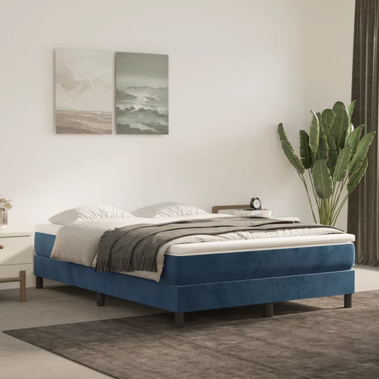 Matelas à ressorts ensachés bleu foncé 140x220x20 cm velours