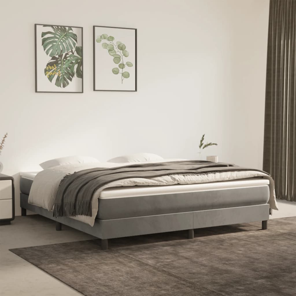 Matelas à ressorts ensachés gris clair 160x220x20 cm velours