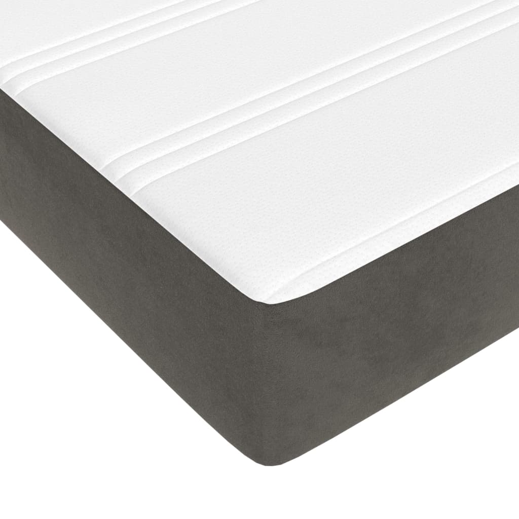 Matelas à ressorts ensachés gris foncé 160x220x20 cm velours