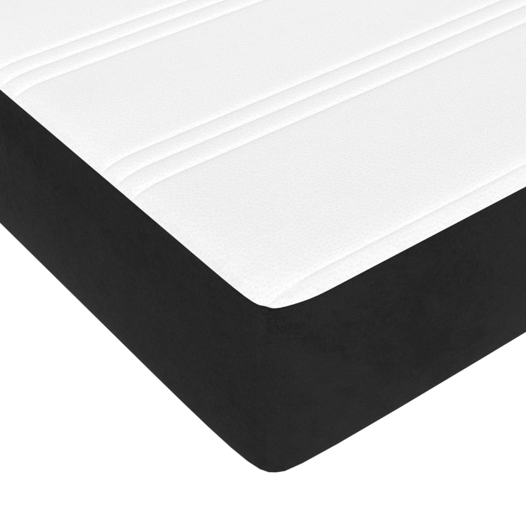 Matelas à ressorts ensachés noir 160x220x20 cm velours