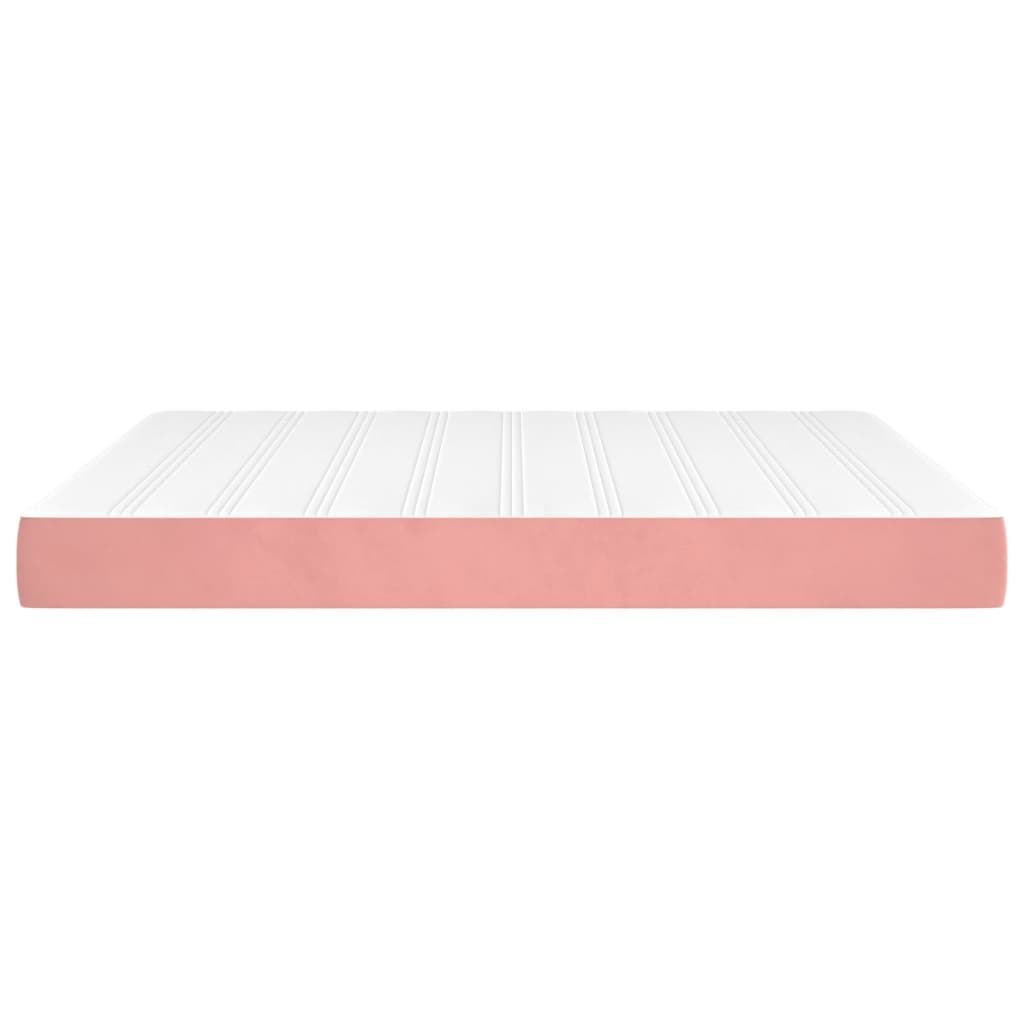 Matelas à ressorts ensachés rose 160x220x20 cm velours