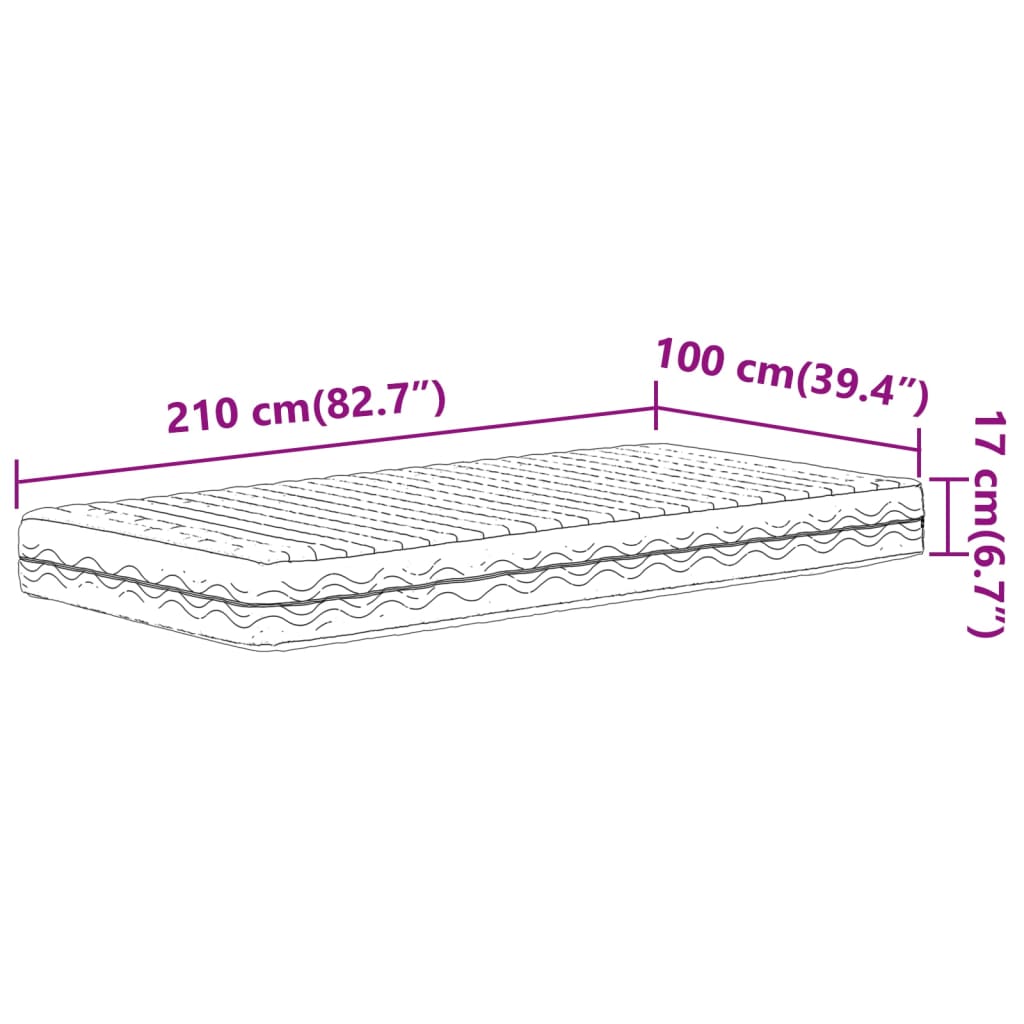 Schaumstoffmatratze Weiß 100x210 cm Härtegrad H2 H3