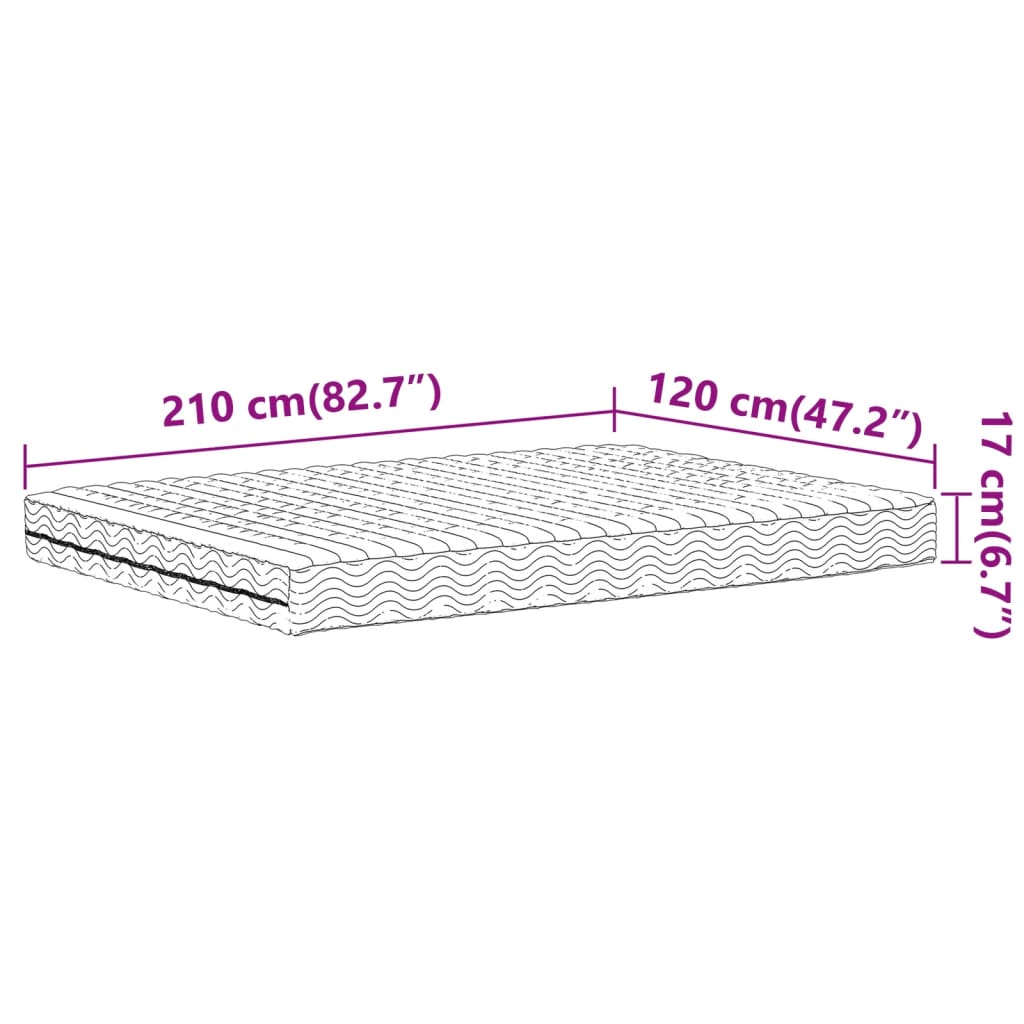 Matelas mousse blanc 120x210 cm dureté H2 H3