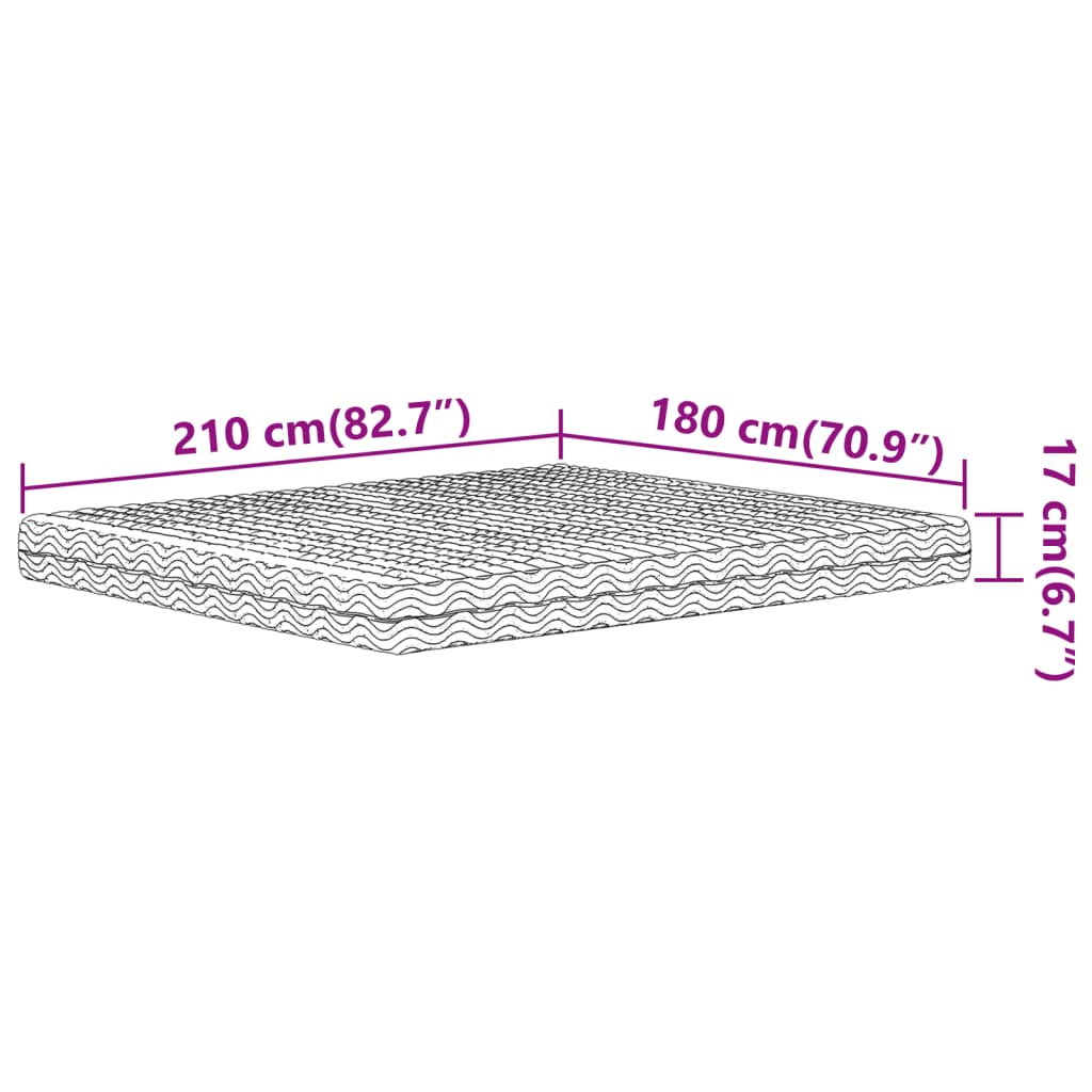 Matelas mousse blanc 180x210 cm dureté H2 H3