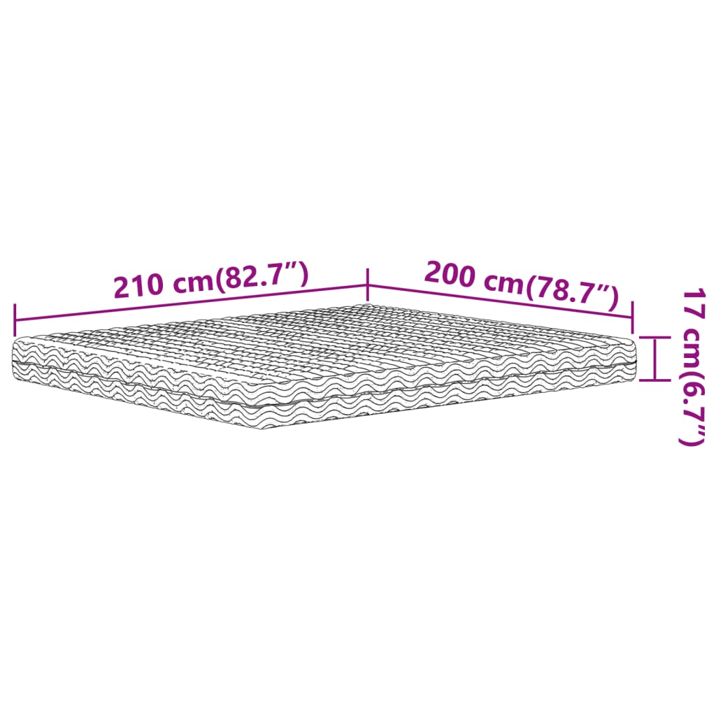 Matelas mousse blanc 200x210 cm dureté H2 H3