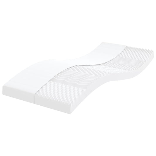 Matelas mousse blanc 90x210 cm 7 zones dureté 20 ILD