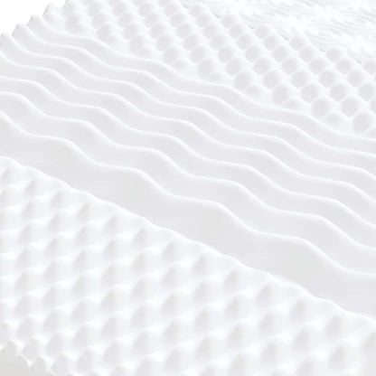Schaumstoffmatratze Weiß 90x210 cm 7-Zonen Härtegrad 20 ILD