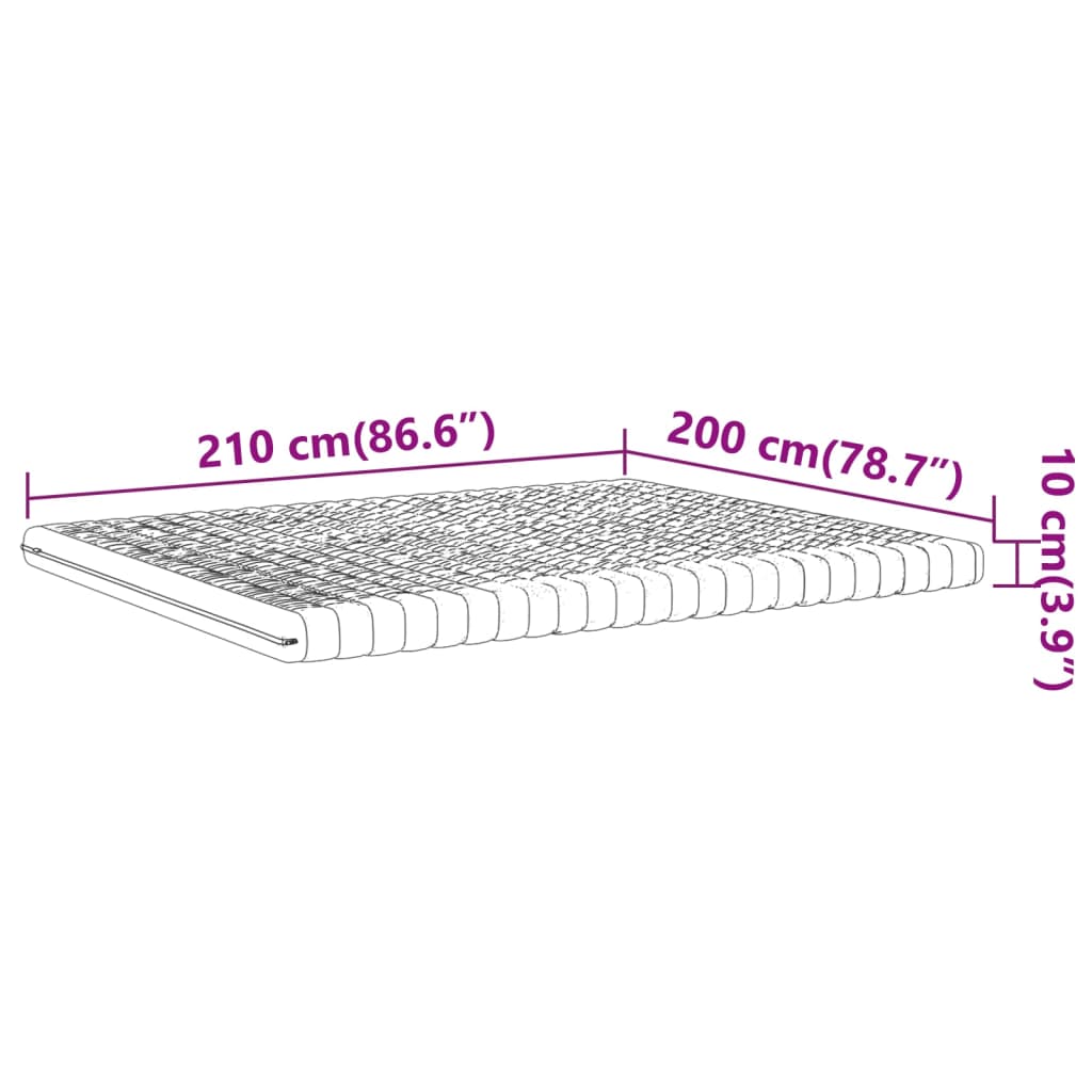 Matelas mousse blanc 200x210 cm 7 zones dureté 20 ILD