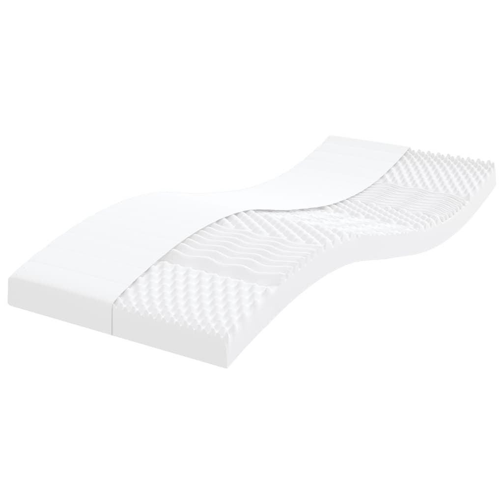 Matelas mousse blanc 80x220 cm 7 zones dureté 20 ILD