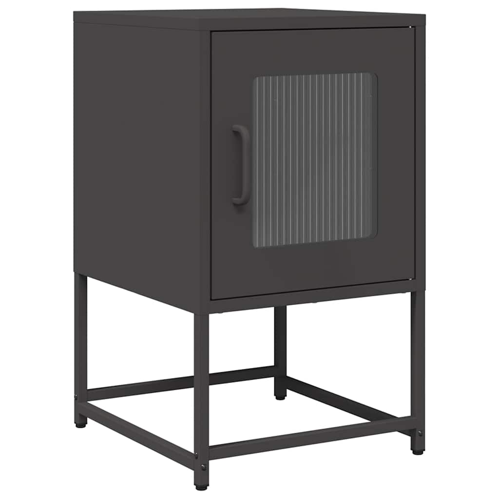 Bedside table black 36x39x60.5 cm cold-rolled steel