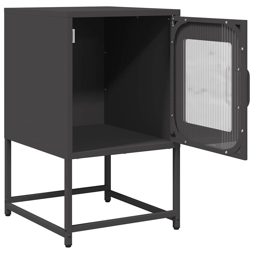 Bedside table black 36x39x60.5 cm cold-rolled steel