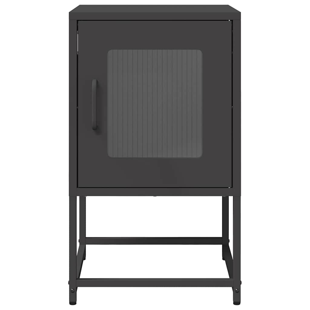 Bedside table black 36x39x60.5 cm cold-rolled steel