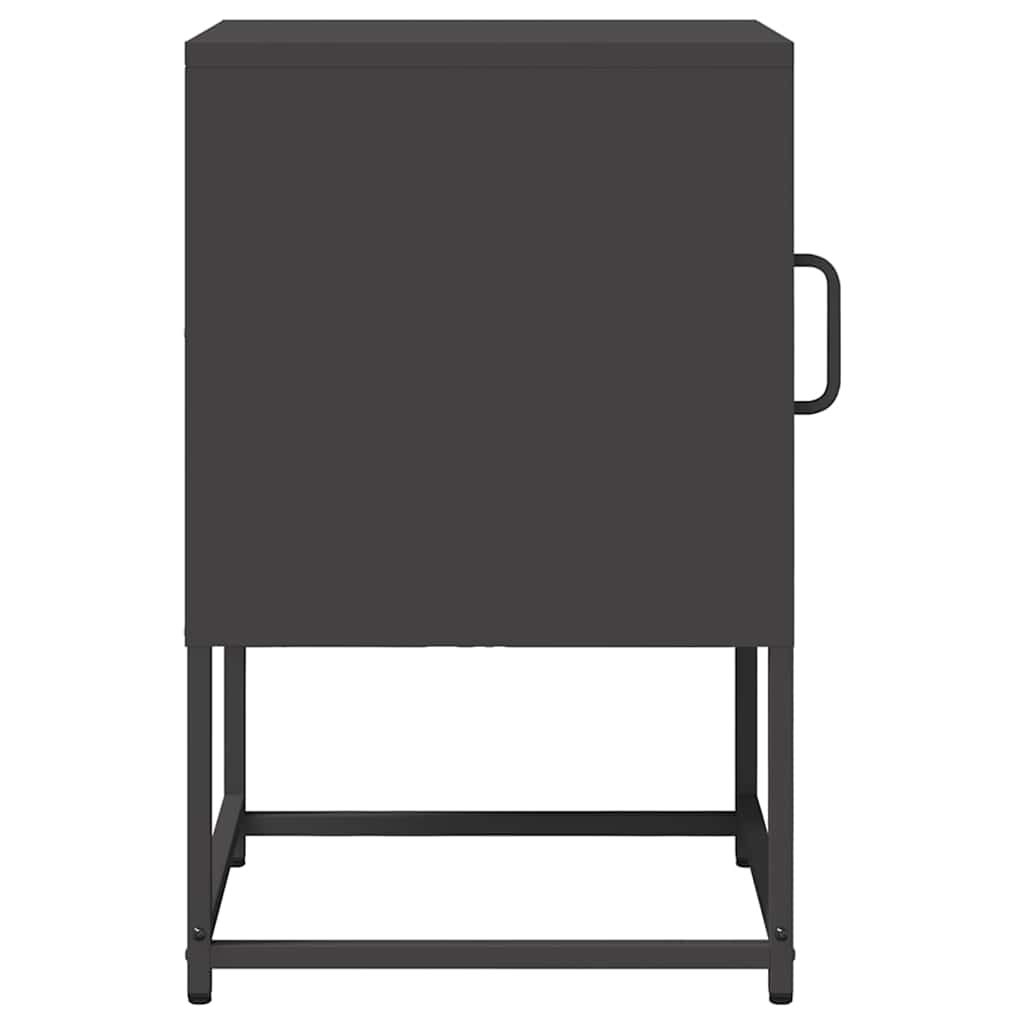 Bedside table black 36x39x60.5 cm cold-rolled steel
