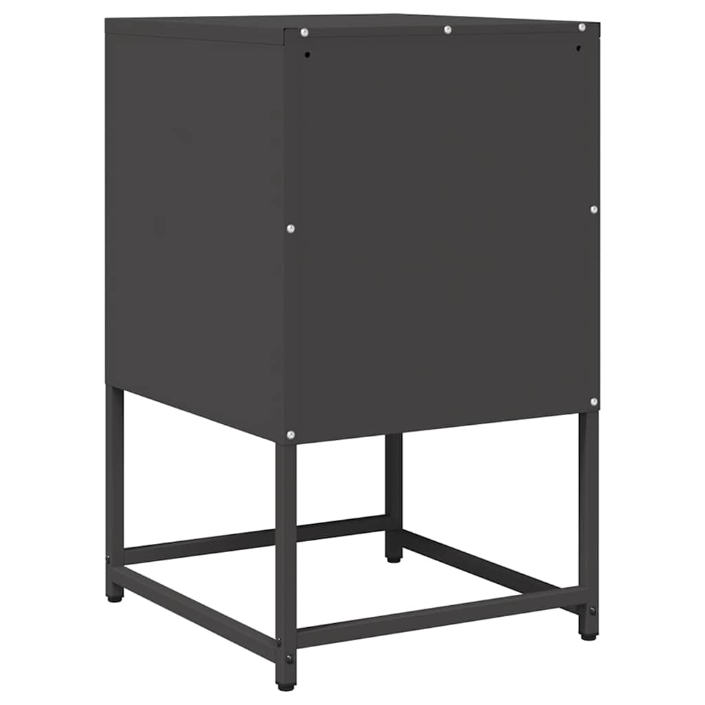 Bedside table black 36x39x60.5 cm cold-rolled steel