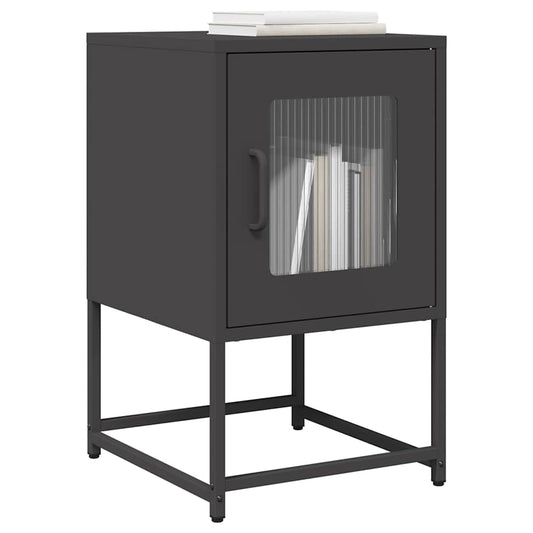 Bedside table black 36x39x60.5 cm cold-rolled steel