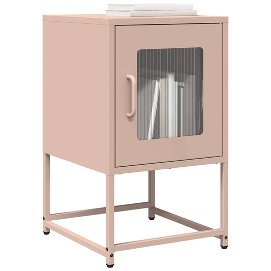 Bedside table pink 36x39x60.5 cm cold-rolled steel