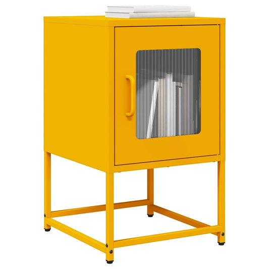 Bedside table mustard yellow 36x39x60.5 cm cold-rolled steel