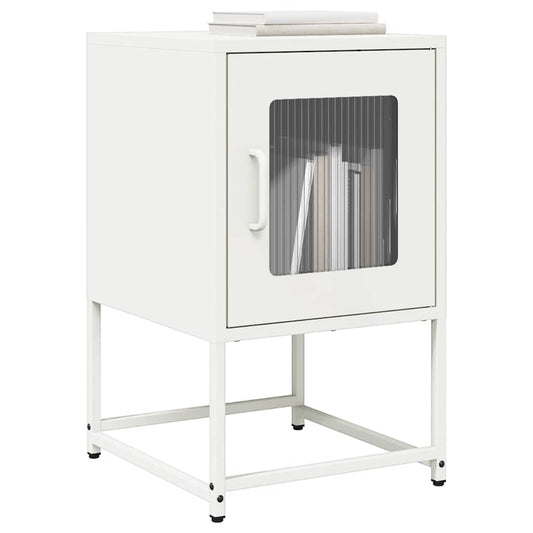 Bedside table white 36x39x60.5 cm cold-rolled steel