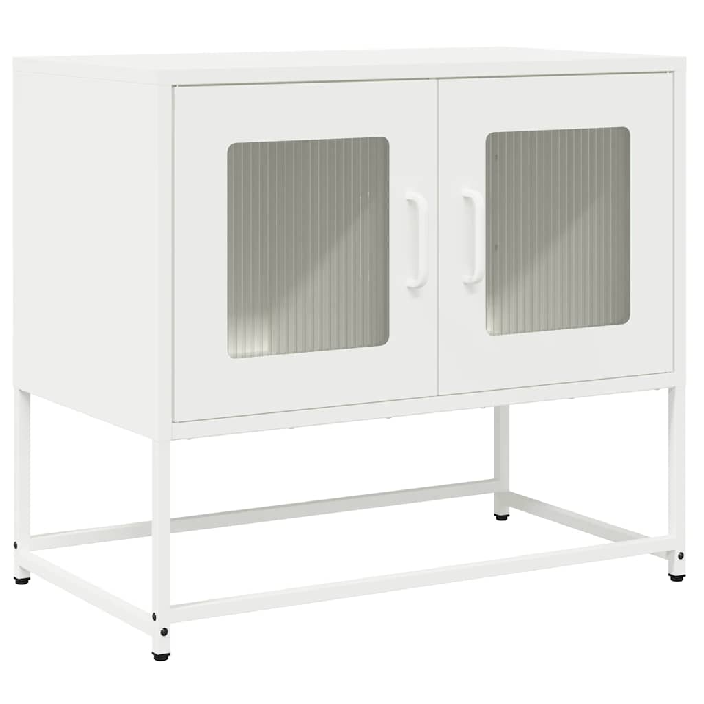 Meuble TV blanc 68x39x60,5 cm en acier laminé à froid