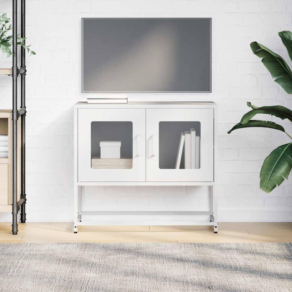 Meuble TV blanc 68x39x60,5 cm en acier laminé à froid