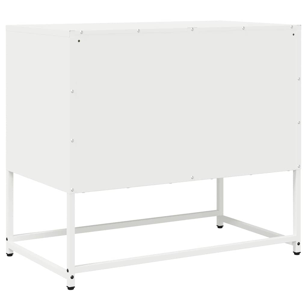 Meuble TV blanc 68x39x60,5 cm en acier laminé à froid