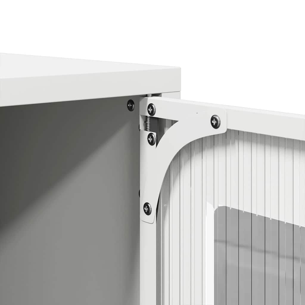 Meuble TV blanc 68x39x60,5 cm en acier laminé à froid