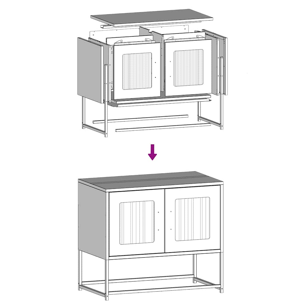 Meuble TV blanc 68x39x60,5 cm en acier laminé à froid