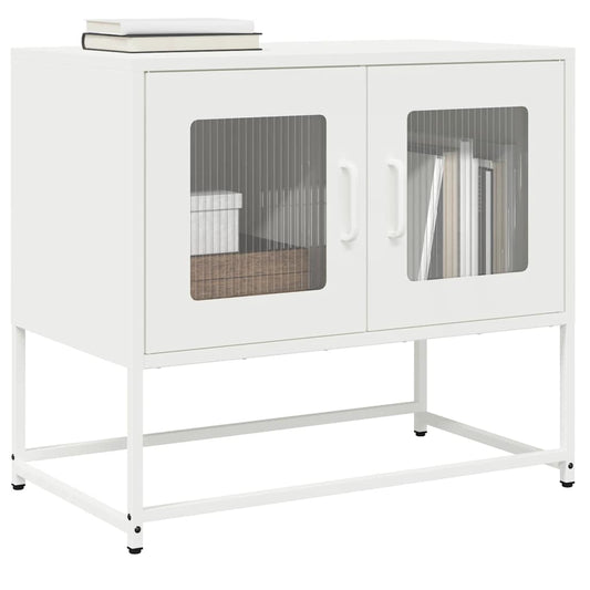 Meuble TV blanc 68x39x60,5 cm en acier laminé à froid