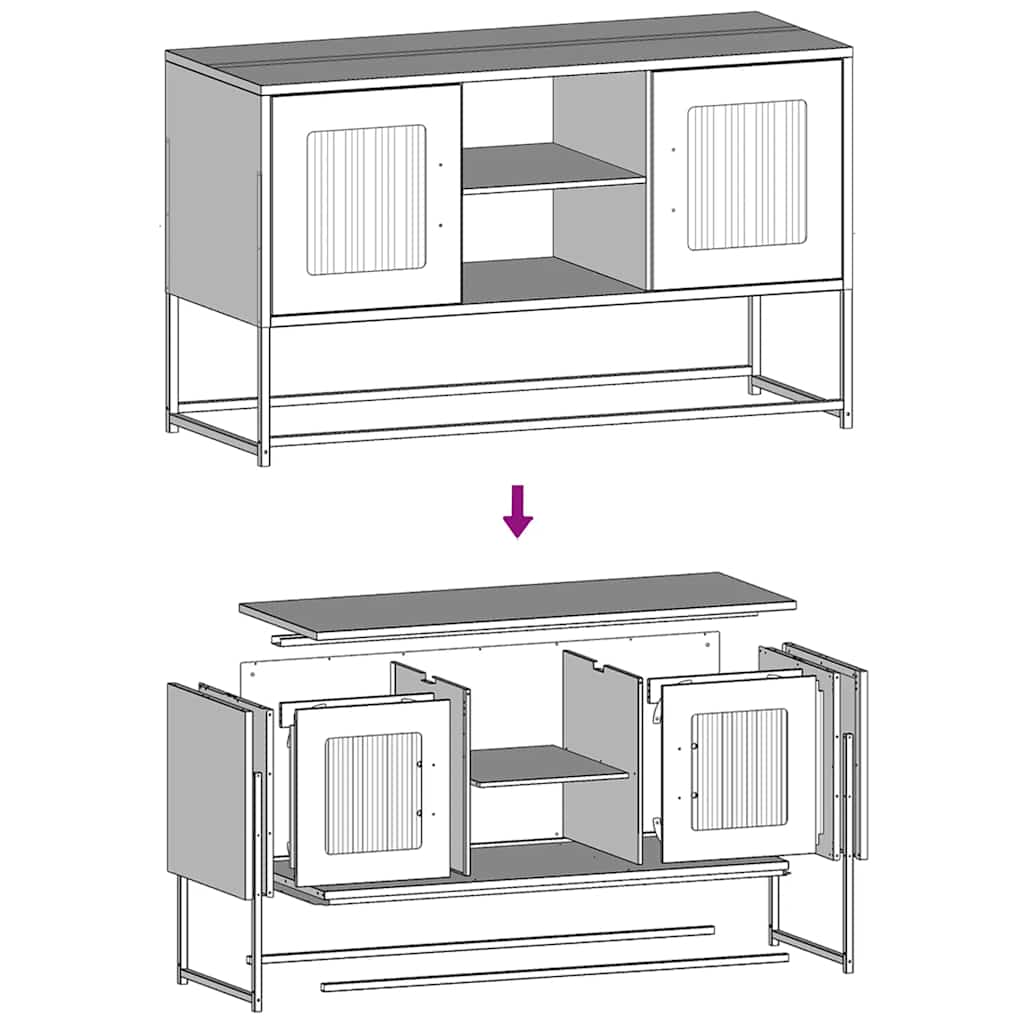 TV-Schrank Anthrazit 100,5x39x60,5 cm Stahl