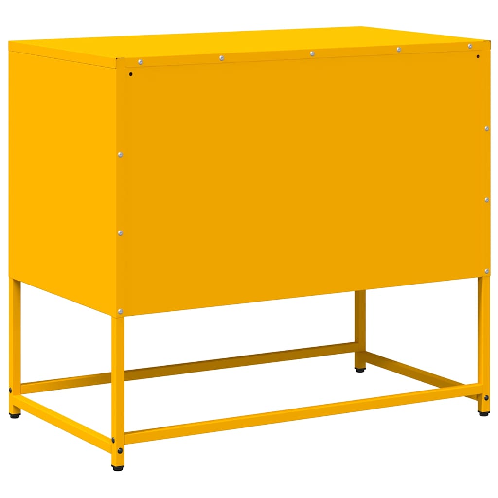 Meuble TV jaune moutarde 68x39x60,5 cm en acier