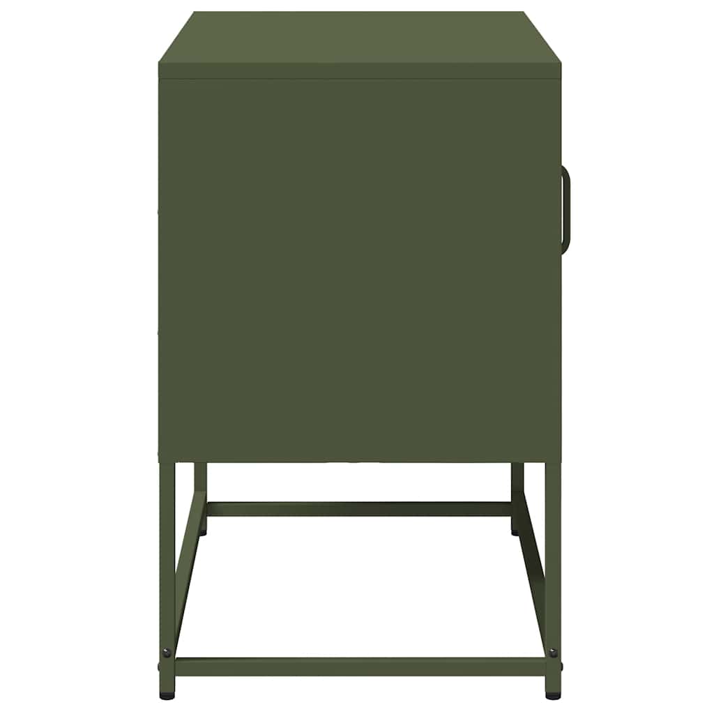 Meuble TV vert olive 68x39x60,5 cm en acier