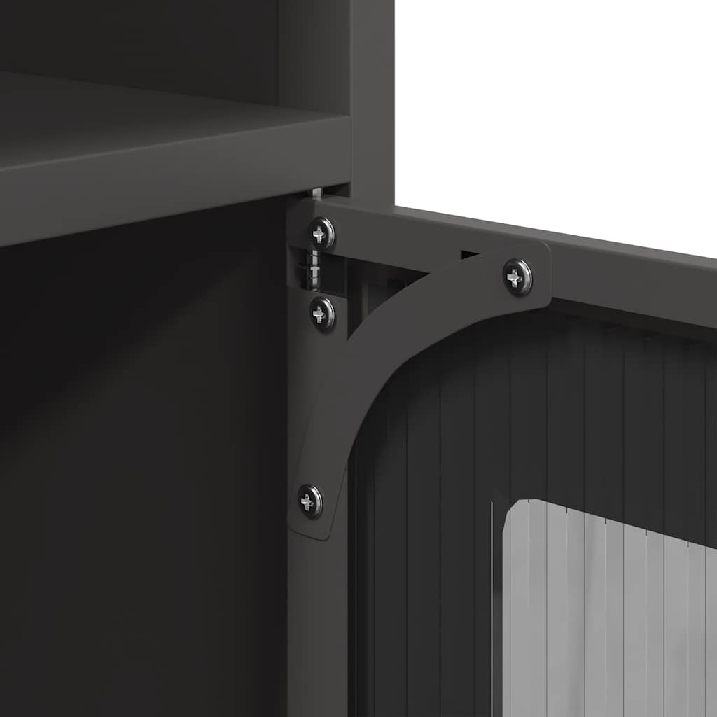Bedside table black 36x39x78 cm cold-rolled steel