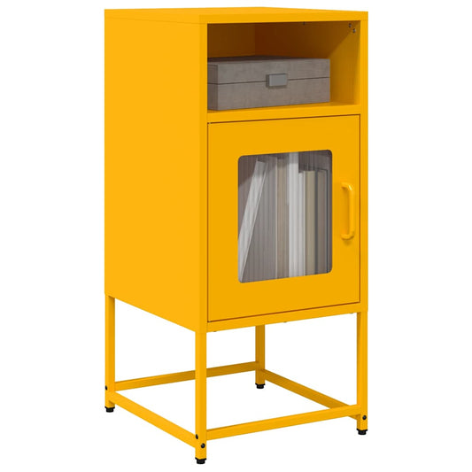 Bedside table mustard yellow 36x39x78 cm cold-rolled steel