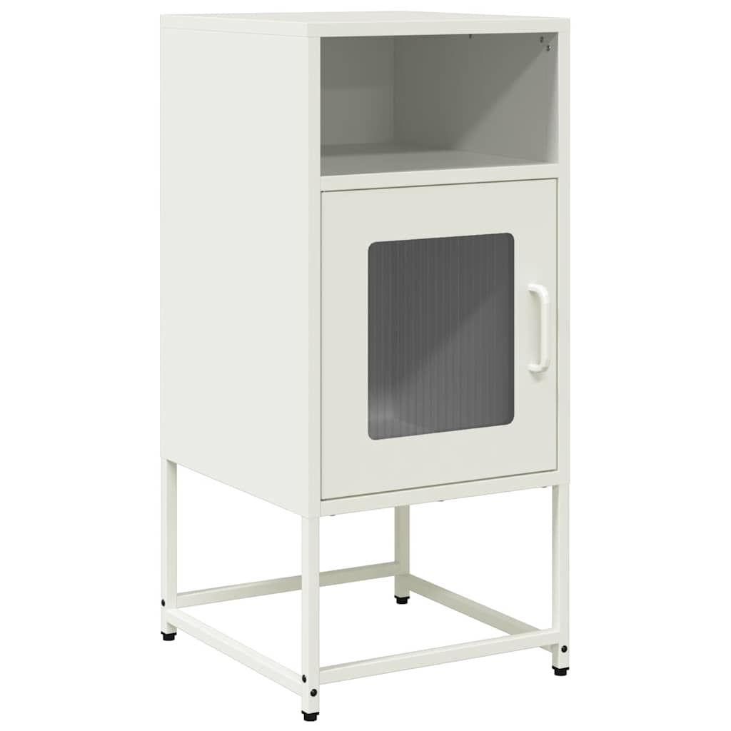 Bedside table white 36x39x78 cm cold-rolled steel