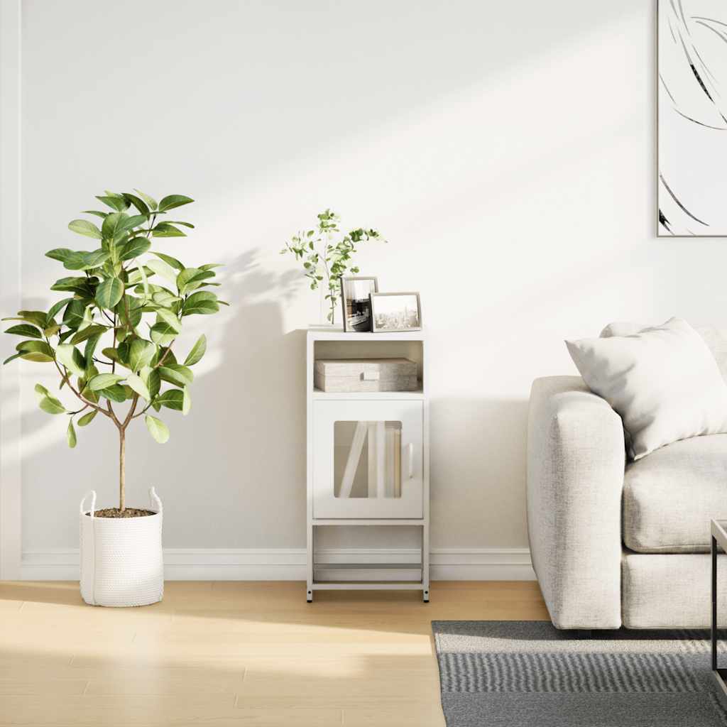 Bedside table white 36x39x78 cm cold-rolled steel
